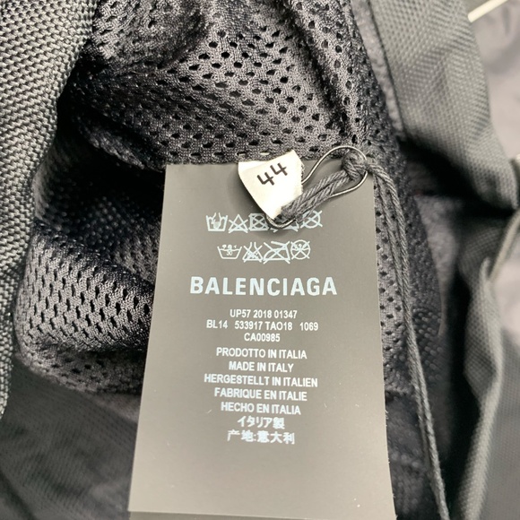 Balenciaga 80s Logo Black Windbreaker Nylon Jacket - Picture 14 of 16